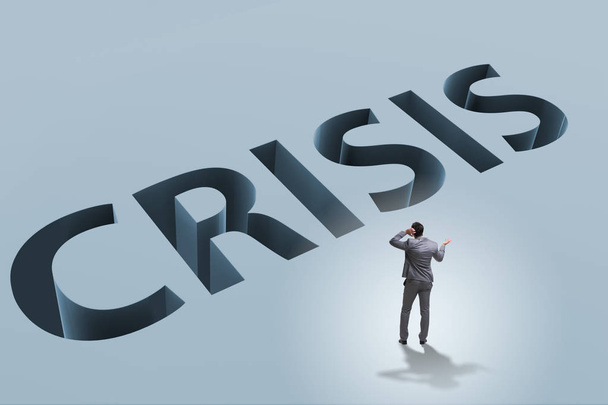 Zakenman in financiële crisis bedrijfsconcept - Foto, afbeelding