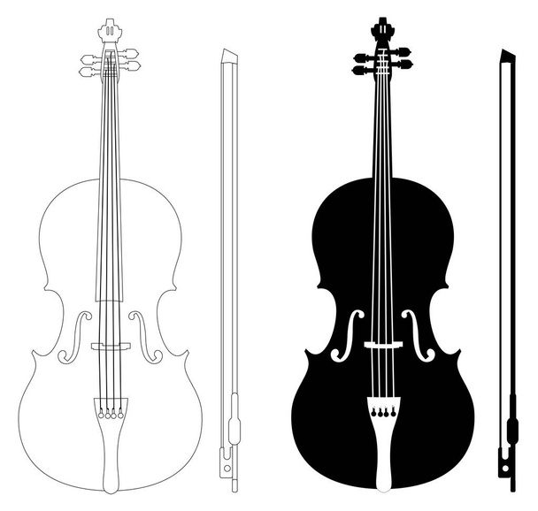 白い背景ベクトル eps 10 に分離されたバイオリン セット - ベクター画像