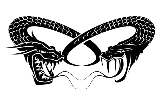 Sárkány kígyók ellen - Vektor, kép