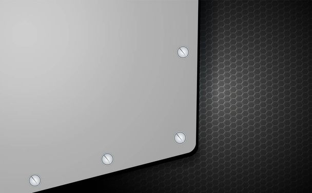 геометричний фон, сітка чорна решітка з металевим кутом з болтами
 - Вектор, зображення