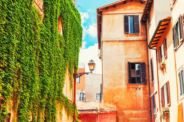 Trastevere district in Rome, Italy. - Fotoğraf, Görsel