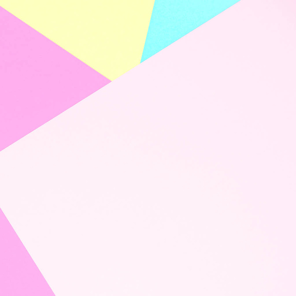 Abstract pastel colored paper texture minimalism background. Minimal geometric shapes and lines in pastel colours. - 写真・画像
