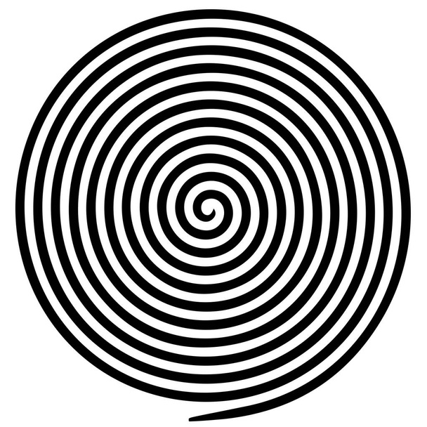 Fekete-fehér kör absztrakt vortex hipnotikus spirál. - Vektor, kép