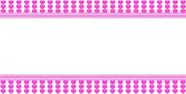 Modelo horizontal bonito com padrão de corações alinhados rosa
, - Foto, Imagem