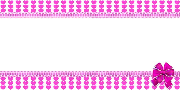 Linda plantilla horizontal con corazones de rayas rosadas envueltos con b
 - Foto, Imagen