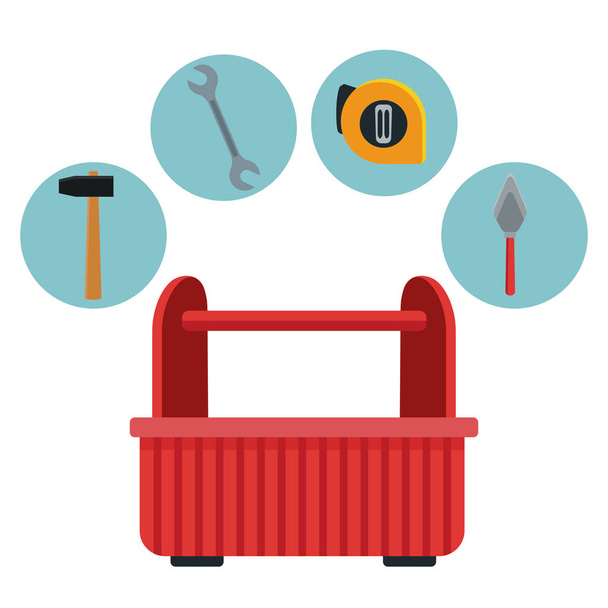 Construction toolbox service Vector Ilustration icon urban - Vector, Image