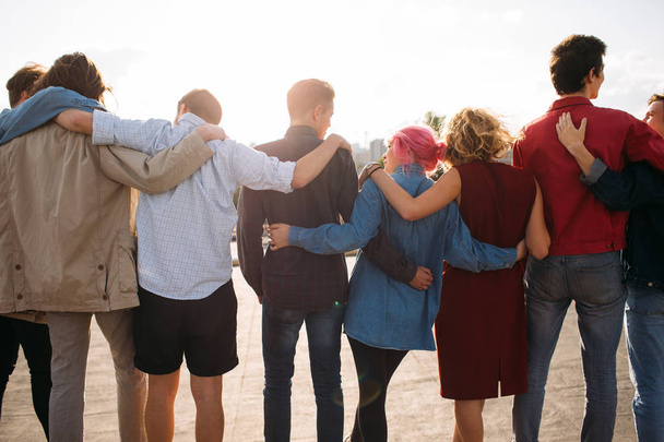 group diverse people unity support friendship back - Foto, Imagen