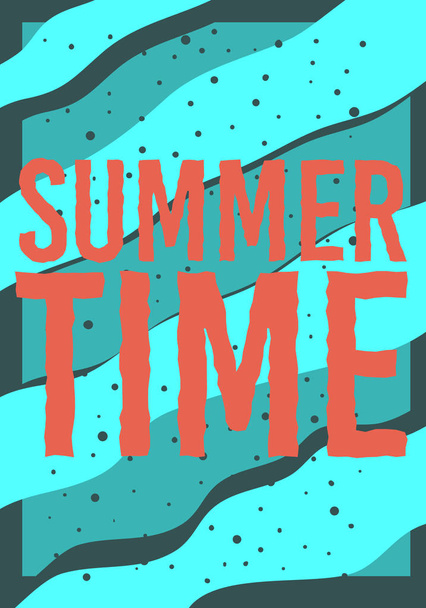 Summer Time Typographic Poster Design. - Vector, Image