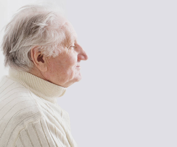 elderly man on white background - Photo, Image