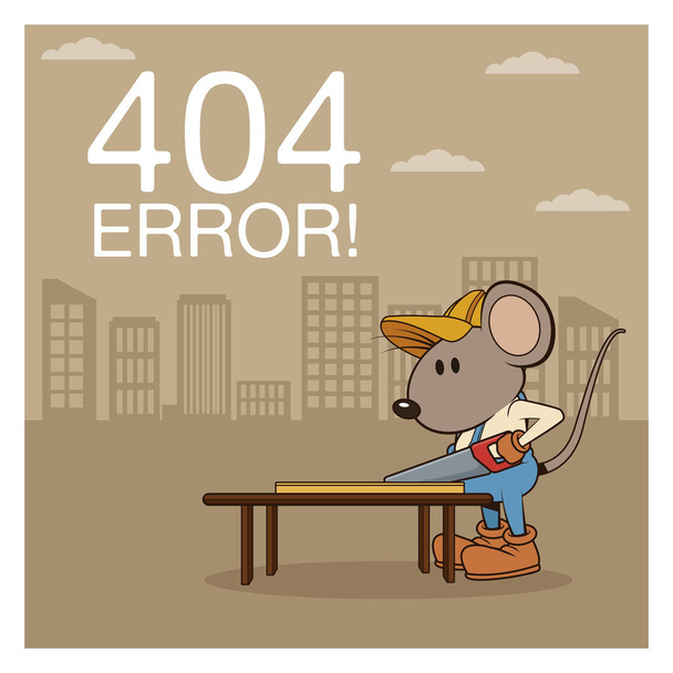 vicces egerek rajzfilm 404-es hiba - Vektor, kép