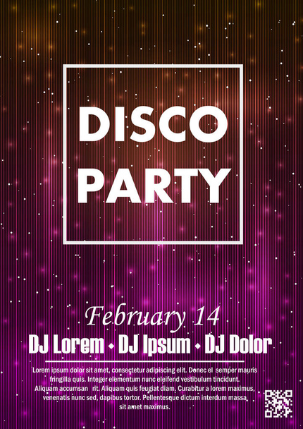 Night dance party music night poster template.  - Vector, Image