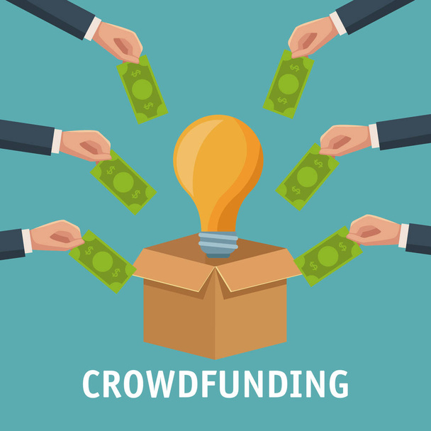 Crowfunding とビジネス - ベクター画像