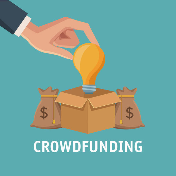 Crowfunding και επαγγελματίες - Διάνυσμα, εικόνα