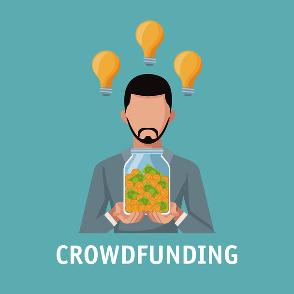 Crowdfunding und Business - Vektor, Bild