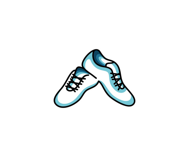 Παπούτσια πάνινα παπούτσια λογότυπο πρότυπο. Αθλητικά παπούτσια φορέα σχεδιασμού. Εικονογράφηση ρούχα - Διάνυσμα, εικόνα