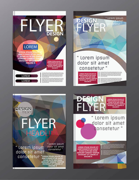 polygon modern broschüre layout design template.flyer leaflet cov - Vektor, Bild