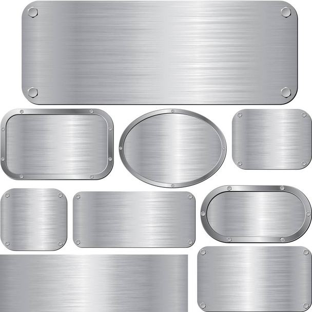 conjunto de placas texturizadas metálicas aisladas
 - Vector, Imagen