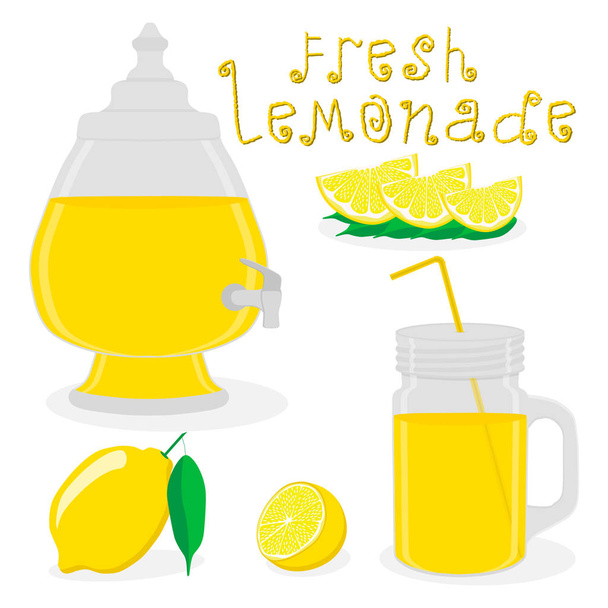 Vector illustration for slice citrus fruit lemon - Vecteur, image