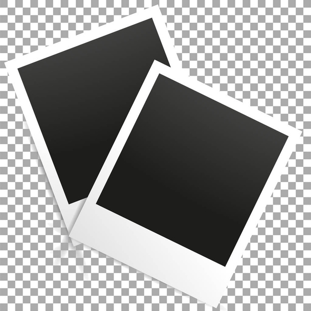 Retro photo frame on transparent background. Vector - Vector, imagen