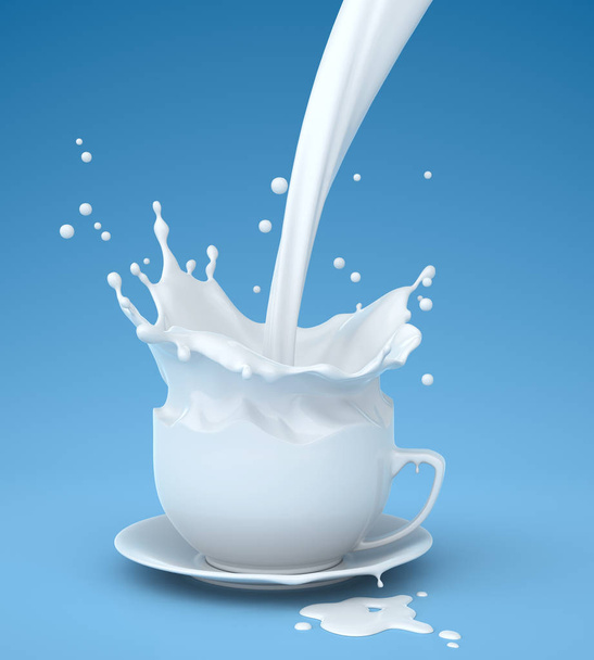 Verser le lait dans une tasse
 - Photo, image