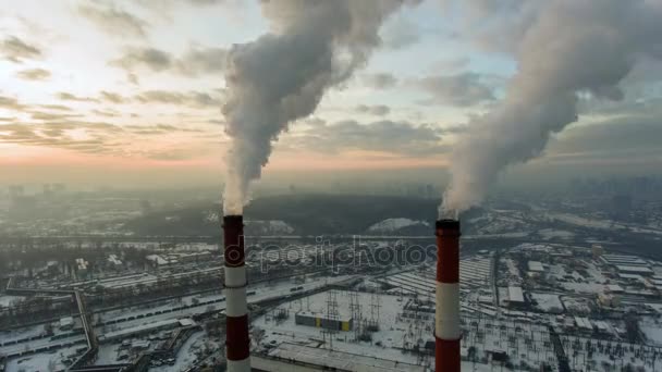 Aerial view of a smokestacks - Footage, Video