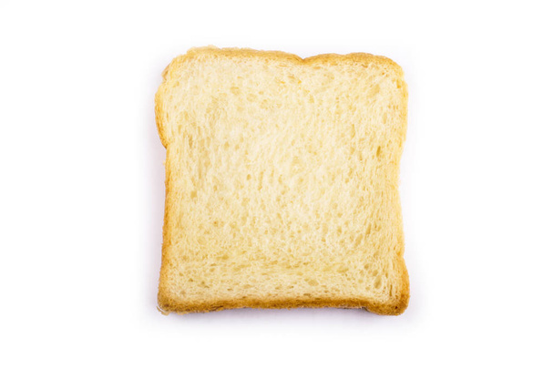 a piece of bread isolate a slice of white bread isolated on background - Photo, Image