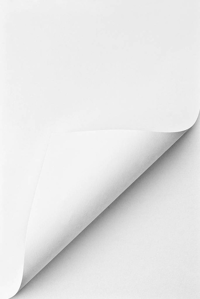 Blanco vel papier of briefpapier met gekrulde hoek - Foto, afbeelding