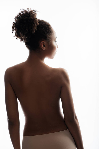 Tranquil slim lady posing without cloth - Photo, Image