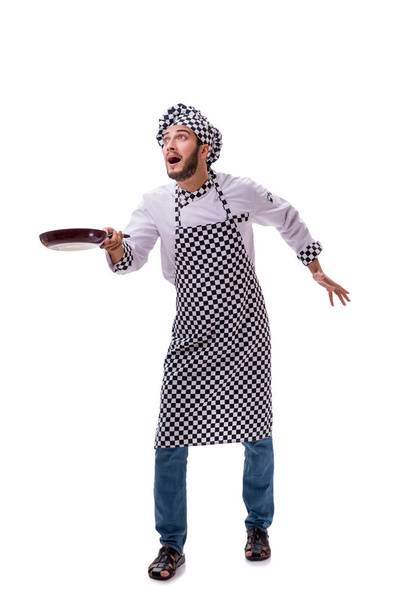 Männliche Köchin isoliert auf weißem Hintergrund - Foto, Bild