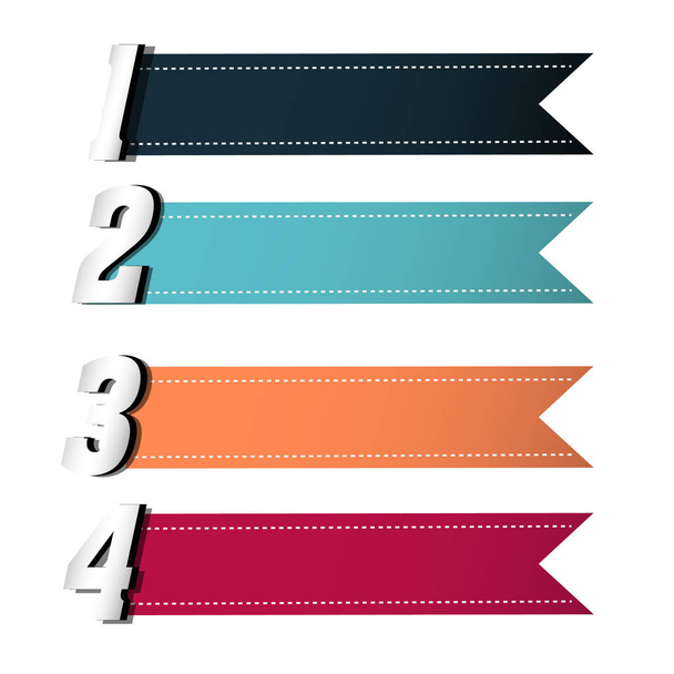 Banner colourful Ribbon Tag Vector Image - Vetor, Imagem