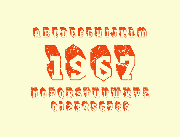 Tömeges katonai stílusú serif betűtípus - Vektor, kép