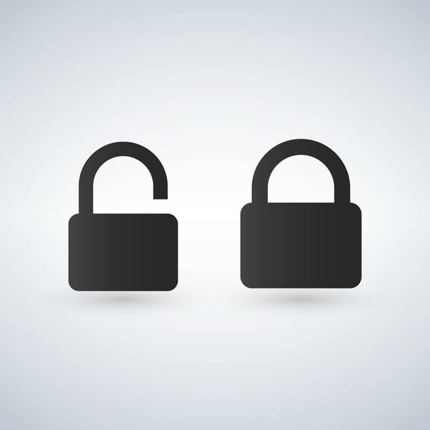 closed and open lock icons - Wektor, obraz