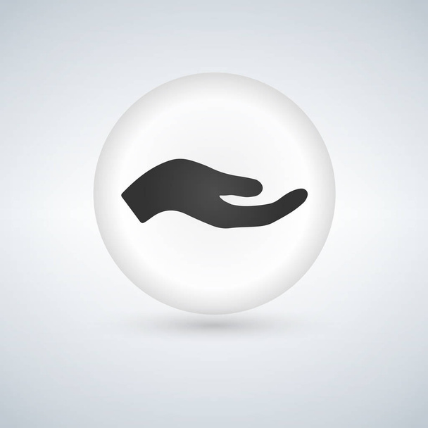 Adomány kéz ikon, jótékonysági vagy dotációs előjel. Emberi segítő kéz. Vektor - Vektor, kép