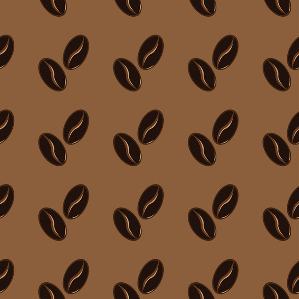 Abstract coffee beans pattern brown background - Vettoriali, immagini