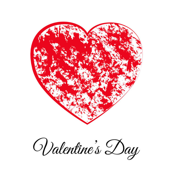 Red heart happy valentines day gift card - Vektor, Bild