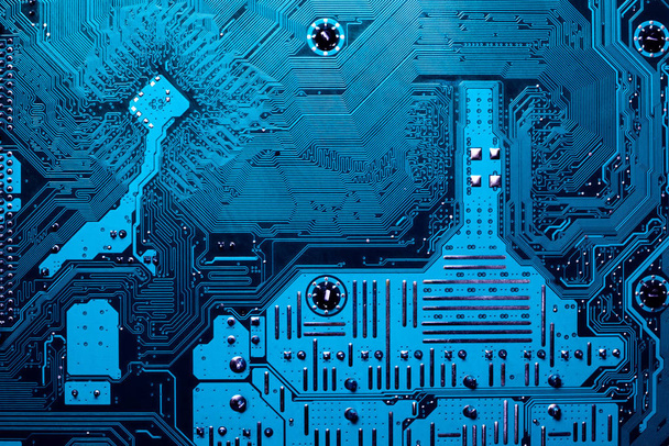 Kék áramkör háttér számítógép alaplap - Fotó, kép
