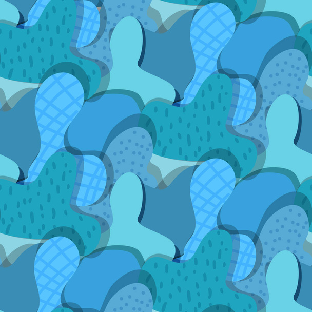 Abstract simple childish blue blots pattern - ベクター画像