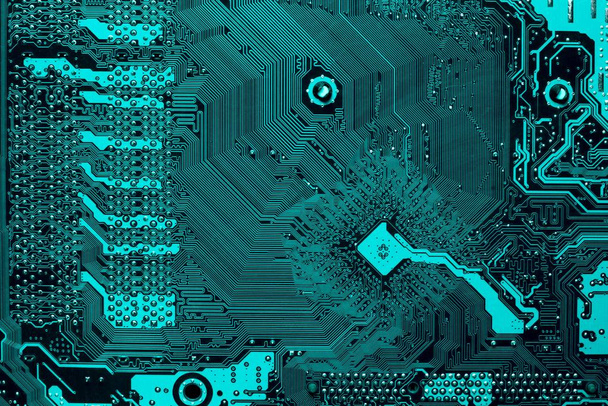 green circuit board background of computer motherboard - Photo, Image