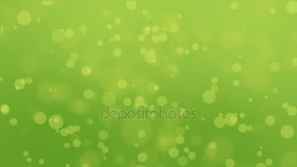 Animated green yellow background with floating bokeh lights. - Footage, Video