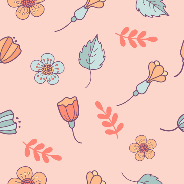 Flowers. Seamless pattern - Vetor, Imagem