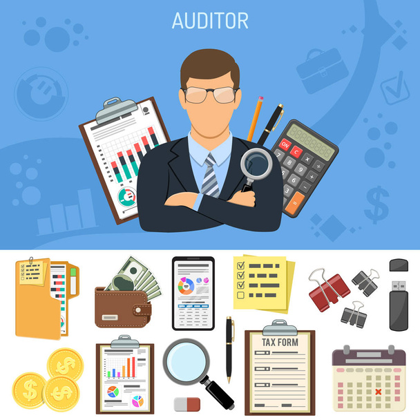 Auditing, Tax process, Accounting Concept - Vettoriali, immagini