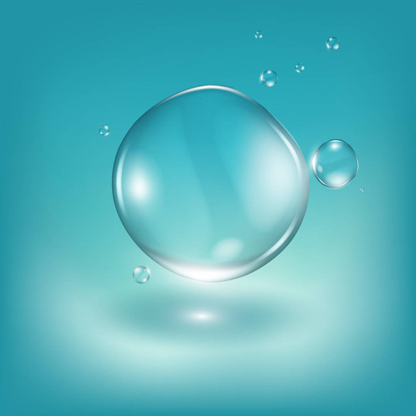 Water drops realistic illustration - Διάνυσμα, εικόνα