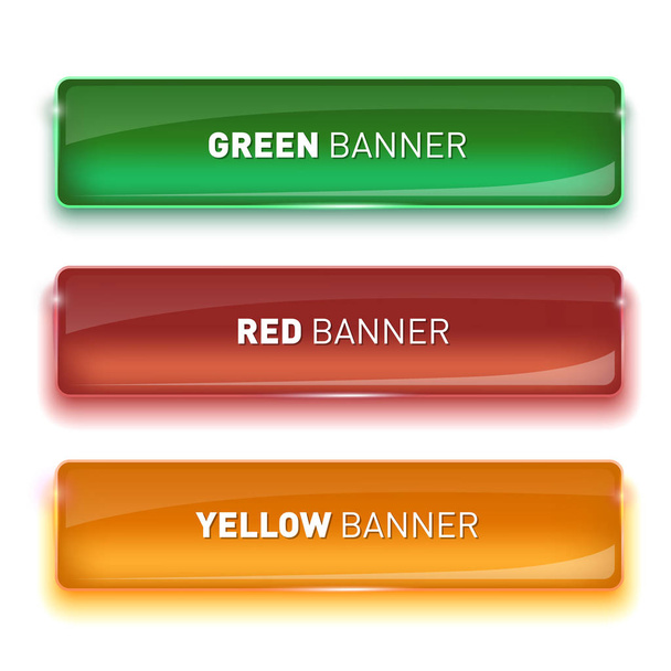 Vector illustration of Set of realistic glass banners for your design. - Wektor, obraz
