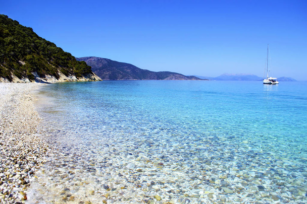 Τοπίο Παραλία Γιδάκι στην Ιθάκη Ιόνια Νησιά Ελλάδα - Φωτογραφία, εικόνα