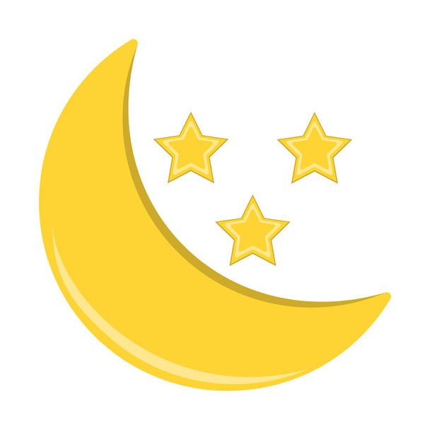 Icona della Luna. Etichetta meteo per Web su sfondo bianco. Illustrazione del vettore del fumetto
 - Vettoriali, immagini