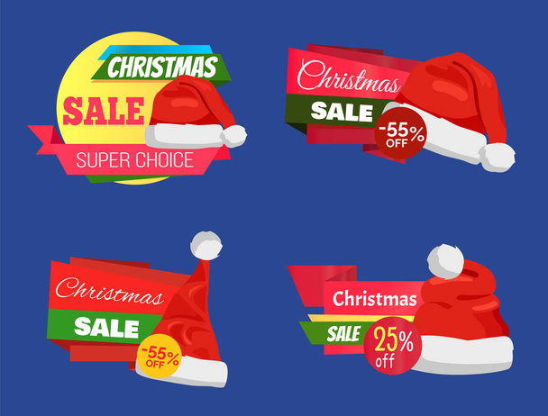 Christmas Sale Super Choice Half Price Banners - Vettoriali, immagini