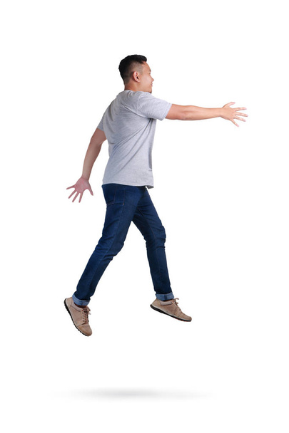 Levitation. Young Man Walking Jumping on Air - 写真・画像