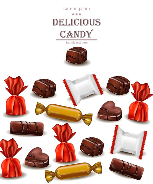 Délicieux chocolats carte bonbons Vecteur illustrations réalistes
 - Vecteur, image
