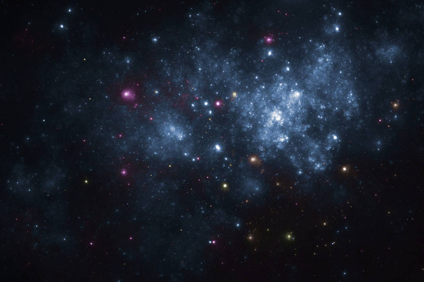 Derin uzay yıldız alanı, fantasy evren ve galaksi illüstrasyon - Fotoğraf, Görsel