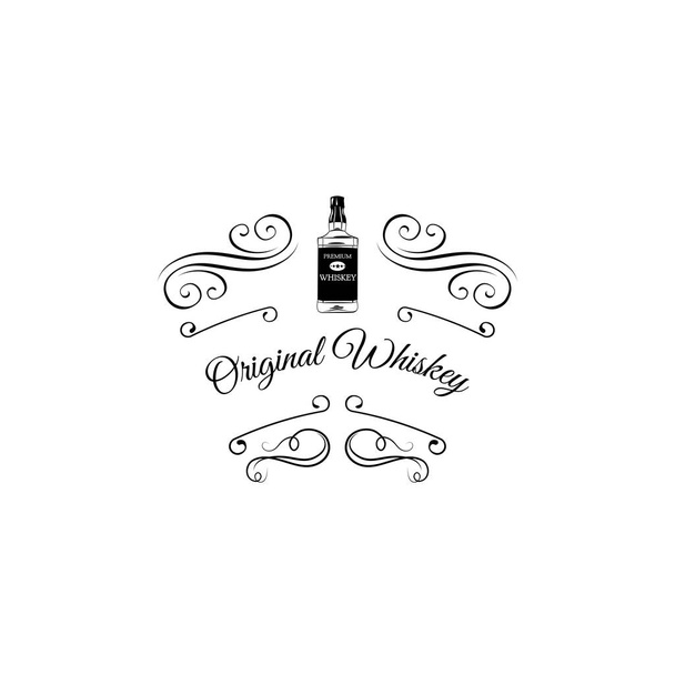 Original Welsh Whiskey logo with swirls, vector illustration. - Vektor, kép